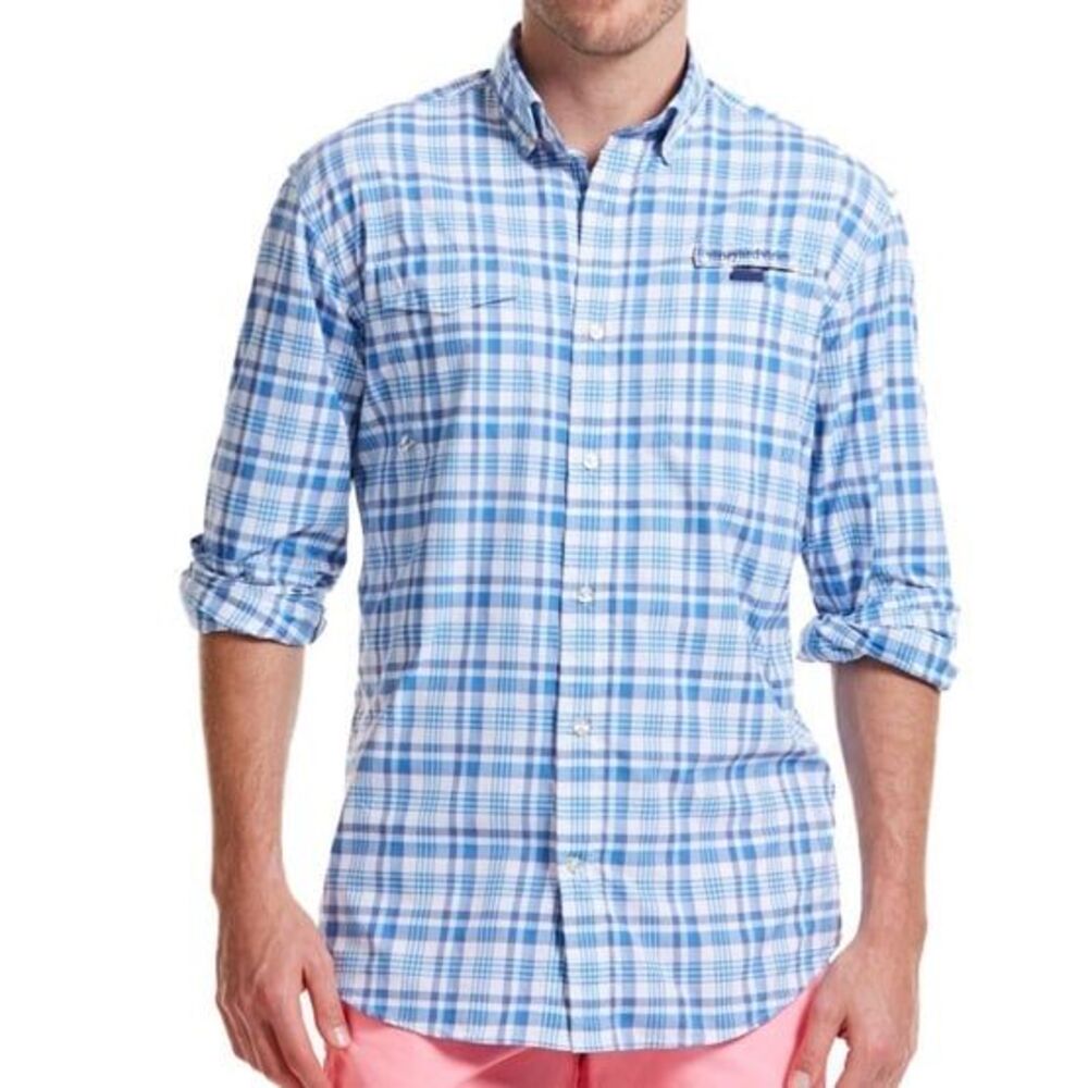 Vineyard Vines Bodkin Plaid Harbor Shirt Size L EUC